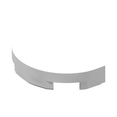 TILE 1X2, W/ 1/2 CIRCLE · LEGO 6400114 (réf. BrickLink 1748) · White (réf. BrickLink White)