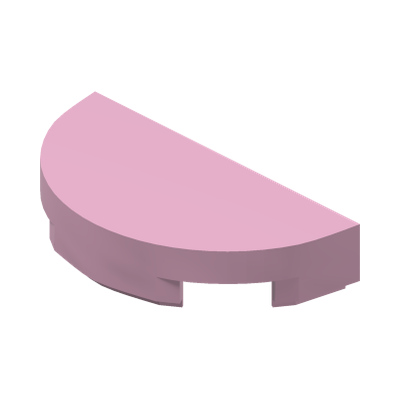 Tile, Round 1 x 2 Half · Light Purple (réf. BrickLink Bright Pink)