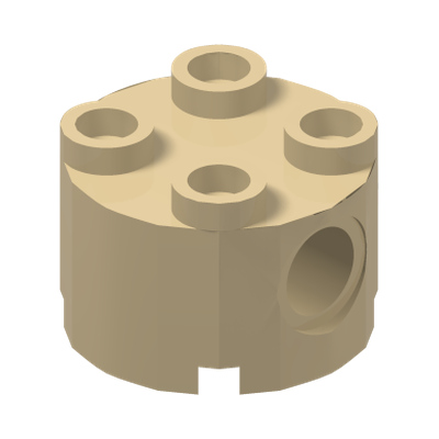 BRICK 2X2 ROUND WITH HOLE Ø4,85 · Brick Yellow (réf. BrickLink Tan)