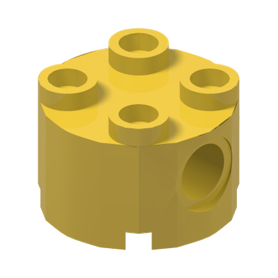 BRICK 2X2 ROUND W/ HOLE Ø4,85 · Bright Yellow (réf. BrickLink Yellow)