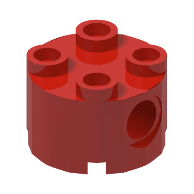 BRICK 2X2 ROUND WITH HOLE Ø4,85 · Bright Red (réf. BrickLink Red)