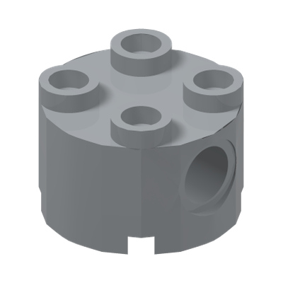 BRICK 2X2 ROUND W/ HOLE Ø4,85 · Medium Stone Grey (réf. BrickLink Light Bluish Gray)