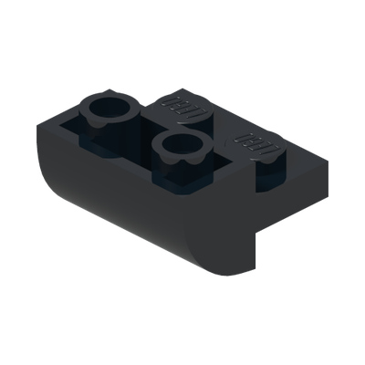 BRICK 2X2X1 INV. BOW, W/ CUT OUT · Black (réf. BrickLink Black)