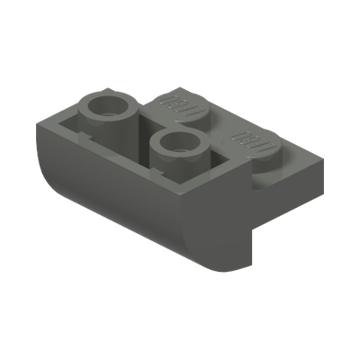 BRICK 2X2X1 INV. BOW, W/ CUT OUT · Dark Stone Grey (réf. BrickLink Dark Bluish Gray)
