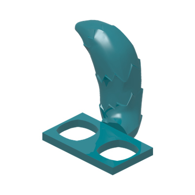 Minifigure Costume Tail Fluffy - Flexible Rubber · LEGO 6343726 (réf. BrickLink 18277) · Couleur BrickLink : Dark Turquoise