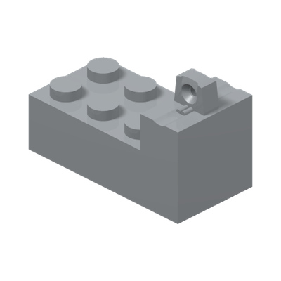 Hinge Brick 2 x 4 Locking with 1 Finger on Top at One End · LEGO 6447577 (réf. BrickLink 18455) · Couleur BrickLink : Light Bluish Gray