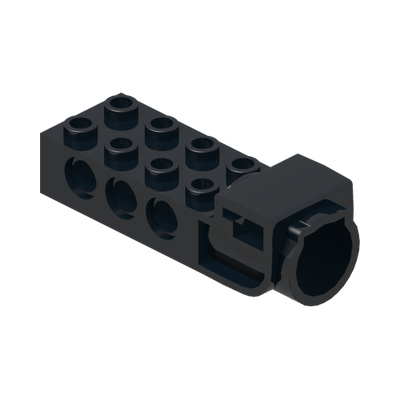 Technic, Brick Modified 2 x 4 with Pin Holes and Flywheel Socket (Ninjago Airjitzu Flyer Handle) · LEGO 6110042 (réf. BrickLink 18585) · Couleur BrickLink : Black