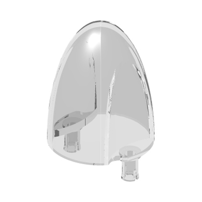 Windscreen 4 x 4 x 5 Cone with Pins · LEGO 6108477 (réf. BrickLink 18591) · Couleur BrickLink : Trans-Clear