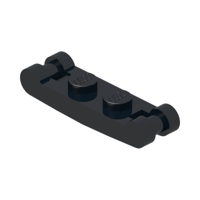 Plate 1x2 w. 2 shafts ø 3.2 · Black (réf. BrickLink Black)