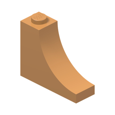 Brick 1x3x2 w. inside bow · Medium Nougat (réf. BrickLink Medium Nougat)