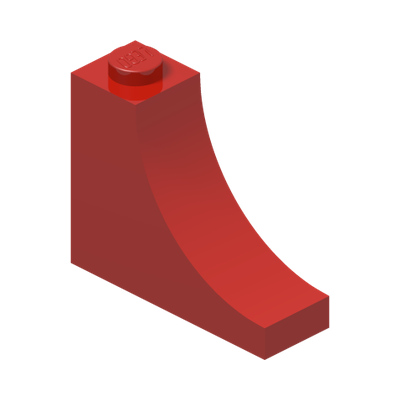 Brick 1x3x2 w. inside bow · Bright Red (réf. BrickLink Red)