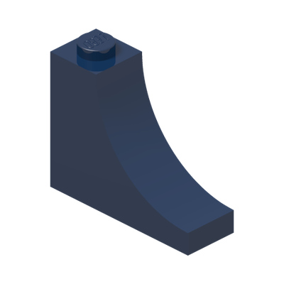 Brick 1x3x2 w. inside bow · Earth Blue (réf. BrickLink Dark Blue)