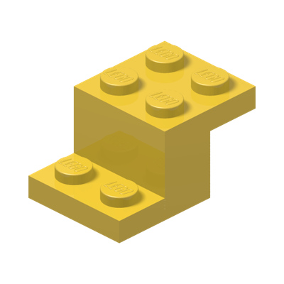 Bracket 3 x 2 x 1 1/3 with Bottom Tube · LEGO 6170184 (réf. BrickLink 18671) · Couleur BrickLink : Yellow