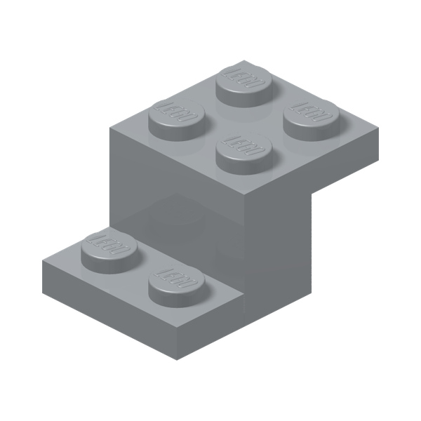 Bracket 3 x 2 x 1 1/3 with Bottom Tube · Couleur BrickLink : Light Bluish Gray