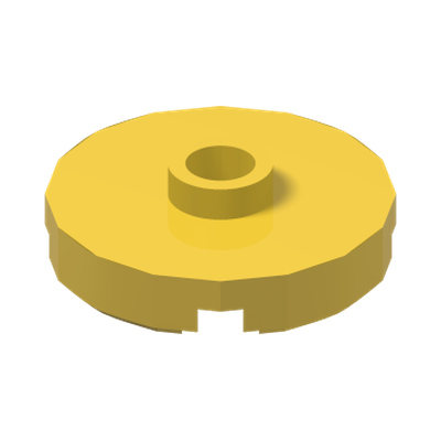 PLATE ROUND W. 1 KNOB · Bright Yellow (réf. BrickLink Yellow)