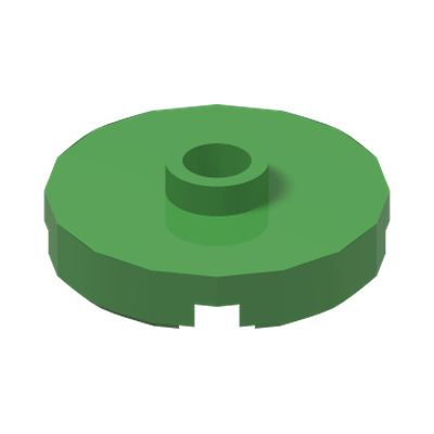 PLATE ROUND W. 1 KNOB · Bright Green (réf. BrickLink Bright Green)
