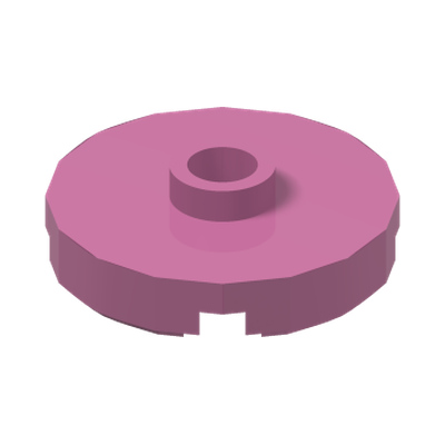 PLATE ROUND W. 1 KNOB · Bright Purple (réf. BrickLink Dark Pink)