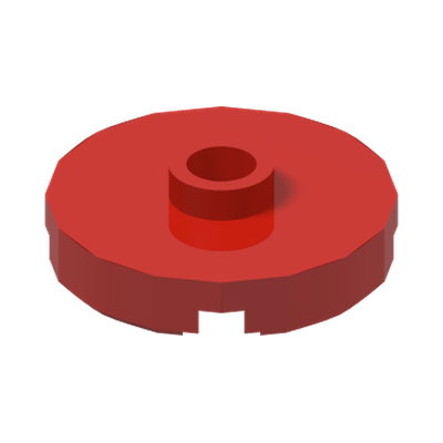 PLATE ROUND W. 1 KNOB · Bright Red (réf. BrickLink Red)