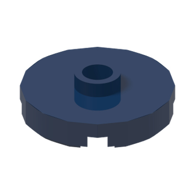 PLATE ROUND W. 1 KNOB · Earth Blue (réf. BrickLink Dark Blue)