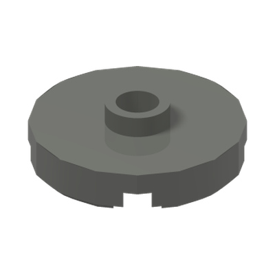 PLATE ROUND W. 1 KNOB · Dark Stone Grey (réf. BrickLink Dark Bluish Gray)
