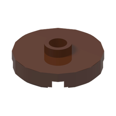 PLATE ROUND W. 1 KNOB · Reddish Brown (réf. BrickLink Reddish Brown)