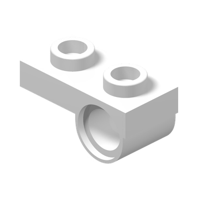 PLATE 1x2 W. HORIZONTAL HOLE Ø4,85 REV. · White (réf. BrickLink White)