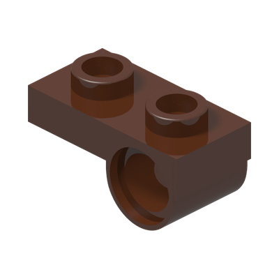 PLATE 1x2 W. HORIZONTAL HOLE Ø4,85 REV. · Reddish Brown (réf. BrickLink Reddish Brown)