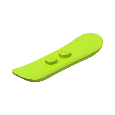 Minifigure, Utensil Snowboard Small · LEGO 6182185 (réf. BrickLink 18746) · Bright Yellowish Green (réf. BrickLink Lime)