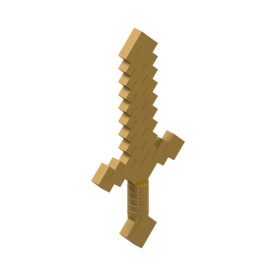 Minifigure, Weapon Sword Pixelated (Minecraft) · LEGO 6093621 (réf. BrickLink 18787) · Couleur BrickLink : Pearl Gold