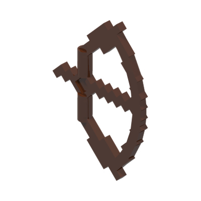 Minifigure, Weapon Bow, Pixelated with Arrow Drawn (Minecraft) · LEGO 6089103 (réf. BrickLink 18792) · Couleur BrickLink : Reddish Brown