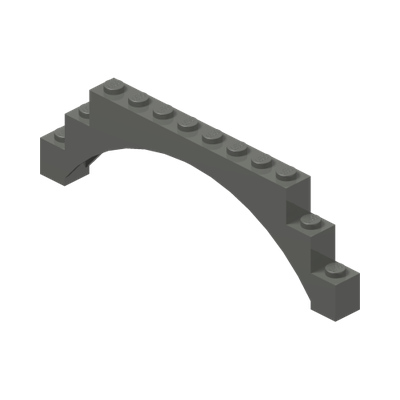 ARCH 1X12X3 · Dark Stone Grey (réf. BrickLink Dark Bluish Gray)