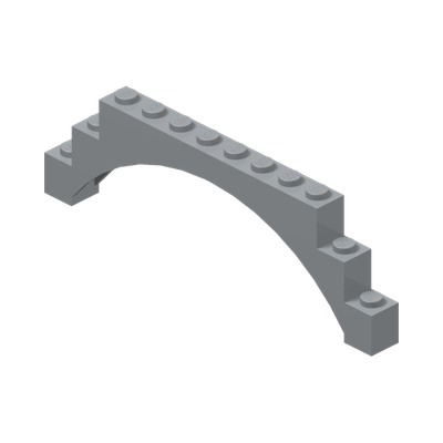 ARCH 1X12X3 · Medium Stone Grey (réf. BrickLink Light Bluish Gray)