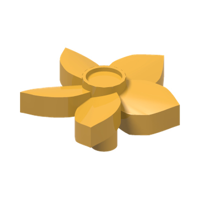 FLOWER W. 1,5 CONNECTOR · Flame Yellowish Orange (réf. BrickLink Bright Light Orange)