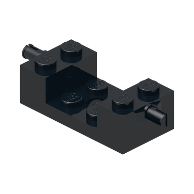 BEARING ELEMENT 2X4, MINI SNAP · LEGO 6369923 (réf. BrickLink 18892) · Multicombination 1 (réf. BrickLink Black)