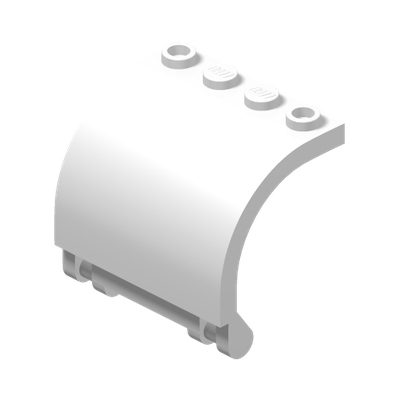 WALL W. BOW 3X4X3 W3.2 SCHAFT · LEGO 6102937 (réf. BrickLink 18910) · White (réf. BrickLink White)