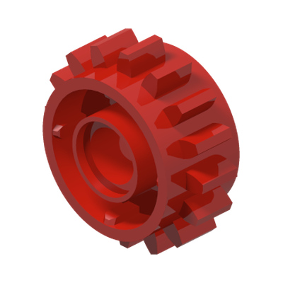 GEAR WHEEL Z16 W. Ø.4,85 · LEGO 6100930 (réf. BrickLink 18946) · Bright Red (réf. BrickLink Red)
