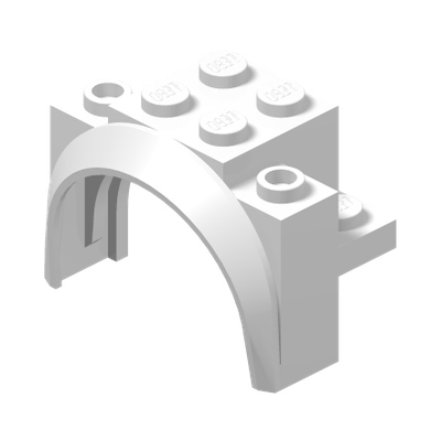Vehicle, Mudguard 4 x 2 1/2 x 2 1/3 with Arch Round · LEGO 6102583 (réf. BrickLink 18974) · Couleur BrickLink : White