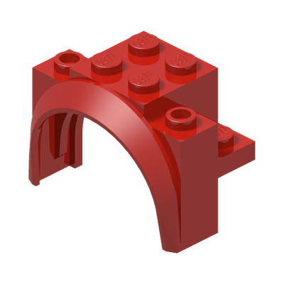 Vehicle, Mudguard 4 x 2 1/2 x 2 1/3 with Arch Round · Couleur BrickLink : Red