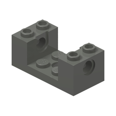 Technic, Brick 2 x 4 x 1 1/3 with Pin Holes and 2 x 2 Cutout · LEGO 6150297 (réf. BrickLink 18975) · Couleur BrickLink : Dark Bluish Gray