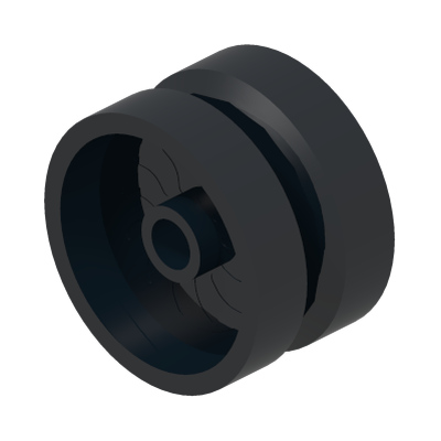 Wheel 18mm D. x 12mm with Axle Hole and Stud, Solid Brake Rotor Lines · LEGO 6104403 (réf. BrickLink 18976) · Couleur BrickLink : Black