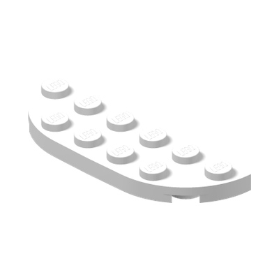 1/2 CIRCLE PLATE 2X6 · LEGO 6147792 (réf. BrickLink 18980) · White (réf. BrickLink White)