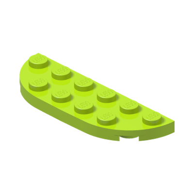 1/2 CIRCLE PLATE 2X6 · Bright Yellowish Green (réf. BrickLink Lime)