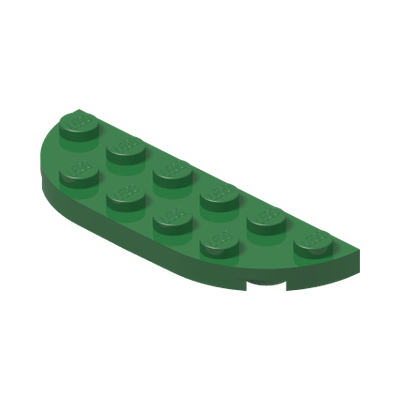 1/2 CIRCLE PLATE 2X6 · Dark Green (réf. BrickLink Green)