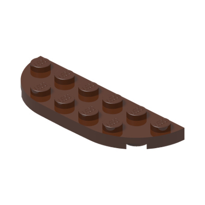 1/2 CIRCLE PLATE 2X6 · Reddish Brown (réf. BrickLink Reddish Brown)