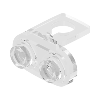 BACK PLATE W.2 KNOBS FOR TEXTILE · LEGO 6166106 (réf. BrickLink 18986) · Transparent (réf. BrickLink Trans-Clear)