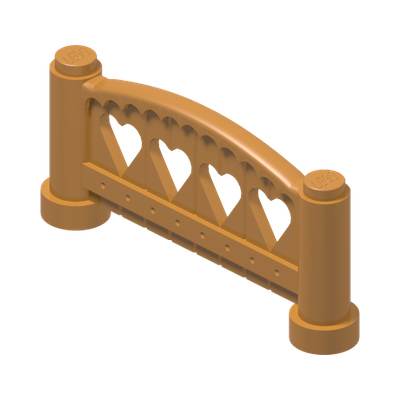 Fabuland Fence 1 x 6 x 2 Rounded · LEGO 204019 (réf. BrickLink 2040) · Couleur BrickLink : Fabuland Orange
