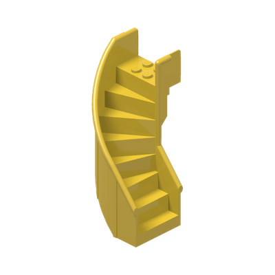 Stairs 6 x 6 x 9 1/3 Curved Enclosed · Réf. BrickLink 2046 · Couleur BrickLink : Yellow