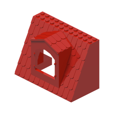Fabuland Roof Block · Réf. BrickLink 2048 · Couleur BrickLink : Red