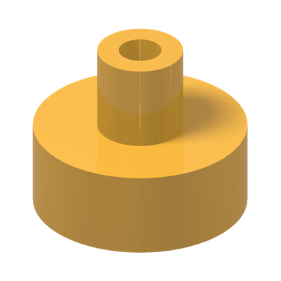 PLATE 1X1, W/ 3.2 SHAFT AND 1.5 HOLE · Flame Yellowish Orange (réf. BrickLink Bright Light Orange)