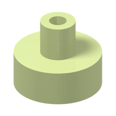 PLATE 1X1, W/ 3.2 SHAFT AND 1.5 HOLE · Spring Yellowish Green (réf. BrickLink Yellowish Green)